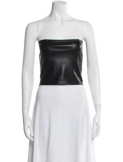 Pre-owned Leset Strapless Crop Top In Brown