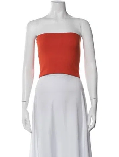Pre-owned Leset Strapless Crop Top In Orange