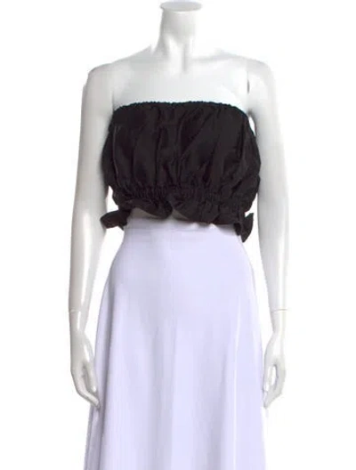 Pre-owned Leset Strapless Crop Top W/ Tags In Black