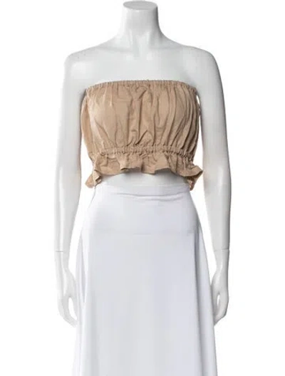 Pre-owned Leset Strapless Crop Top W/ Tags In Neutral