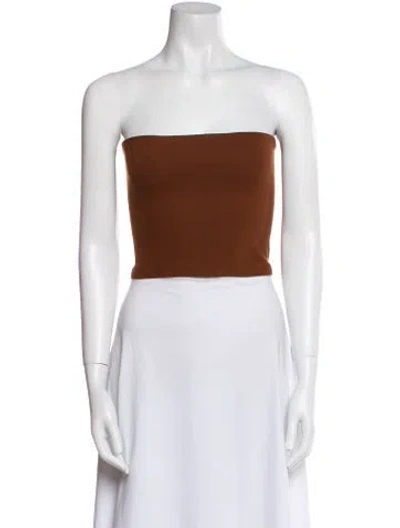 Pre-owned Leset Strapless Crop Top In White