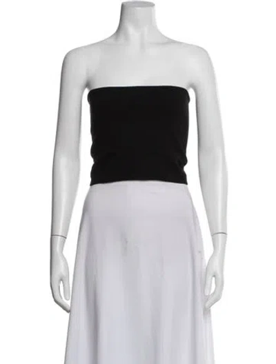 Pre-owned Leset Strapless Crop Top In White