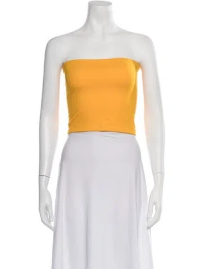 Pre-owned Leset Strapless Crop Top In Yellow