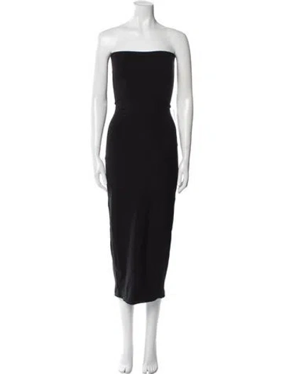 Pre-owned Leset Strapless Midi Length Dress In Black