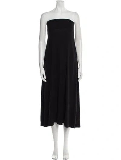 Pre-owned Leset Strapless Midi Length Dress In Black