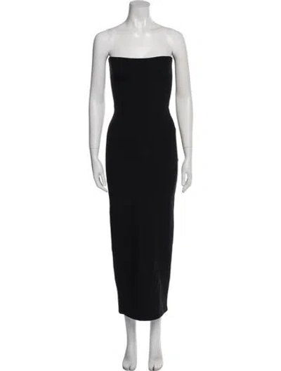 Pre-owned Leset Strapless Midi Length Dress In Black