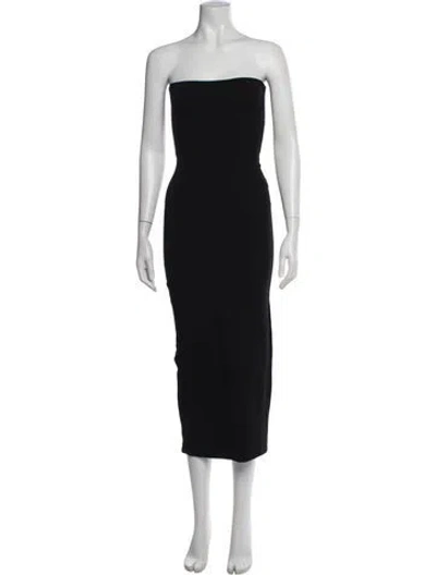 Pre-owned Leset Strapless Midi Length Dress In Black