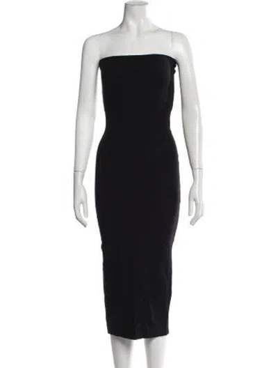 Pre-owned Leset Strapless Midi Length Dress In Black