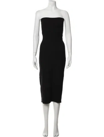 Pre-owned Leset Strapless Midi Length Dress In Black