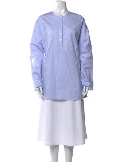 Pre-owned Leset Striped Crew Neck Tunic In Blue