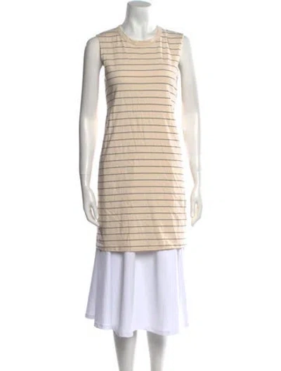 Pre-owned Leset Striped Crew Neck Tunic In Neutral
