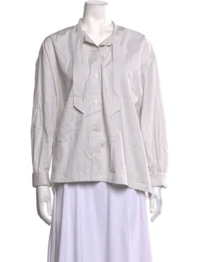 Pre-owned Leset Striped Long Sleeve Top In Grey