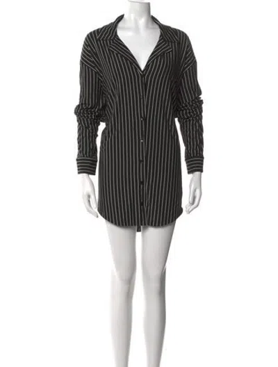 Pre-owned Leset Striped Mini Dress In Black