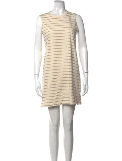 Pre-owned Leset Striped Mini Dress In Neutrals