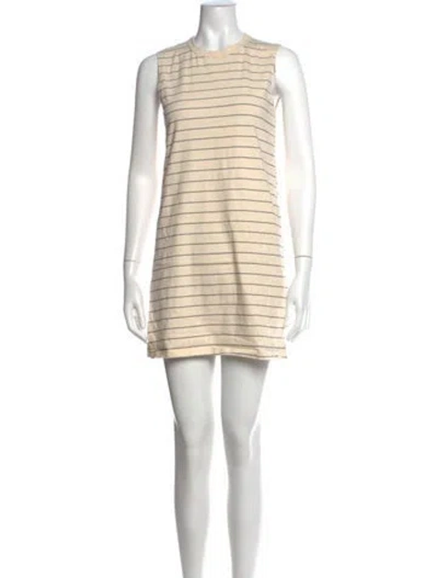 Pre-owned Leset Striped Mini Dress In Neutrals