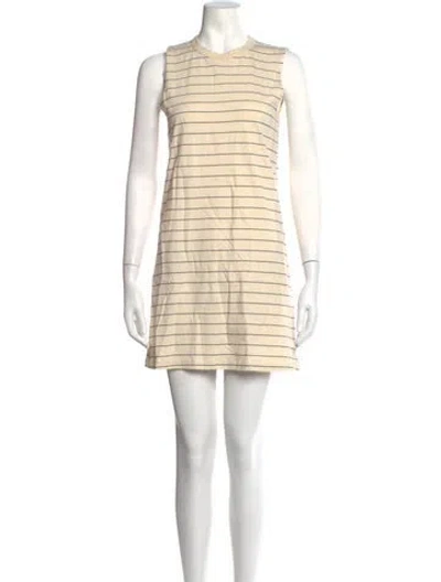 Pre-owned Leset Striped Mini Dress In Neutrals