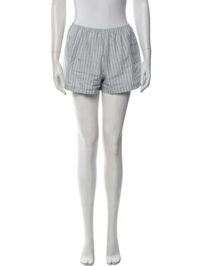 Pre-owned Leset Striped Mini Shorts In White