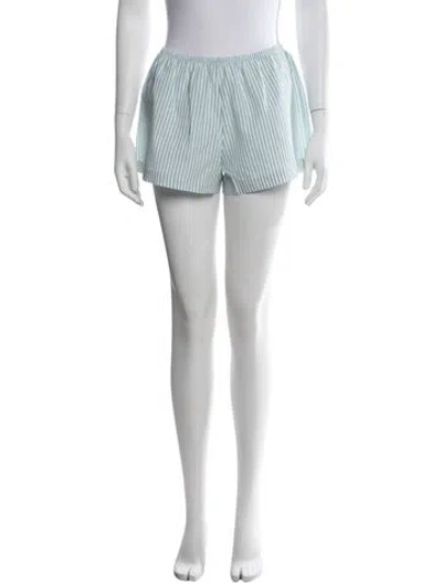 Pre-owned Leset Striped Mini Shorts In White