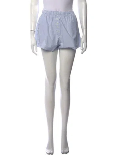 Pre-owned Leset Striped Mini Shorts In White