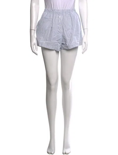 Pre-owned Leset Striped Mini Shorts In White