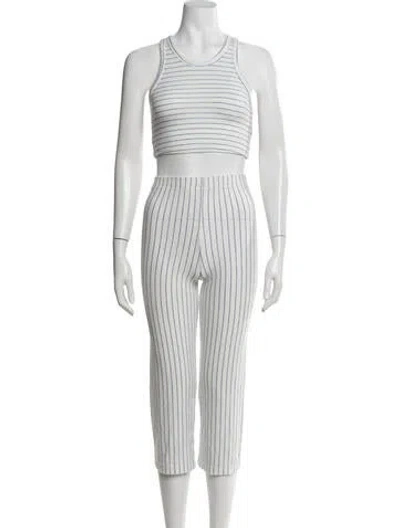 Pre-owned Leset Striped Pant Set In Neutrals