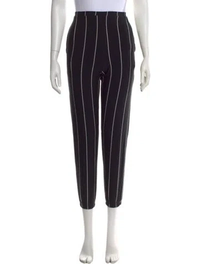 Pre-owned Leset Striped Straight Leg Pants In Black