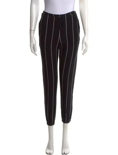 Pre-owned Leset Striped Straight Leg Pants In Black