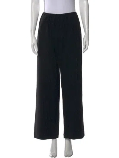 Pre-owned Leset Striped Wide Leg Pants In Black