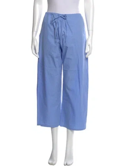 Pre-owned Leset Striped Wide Leg Pants In Blue