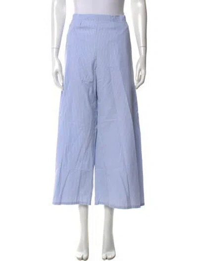 Pre-owned Leset Striped Wide Leg Pants In Blue