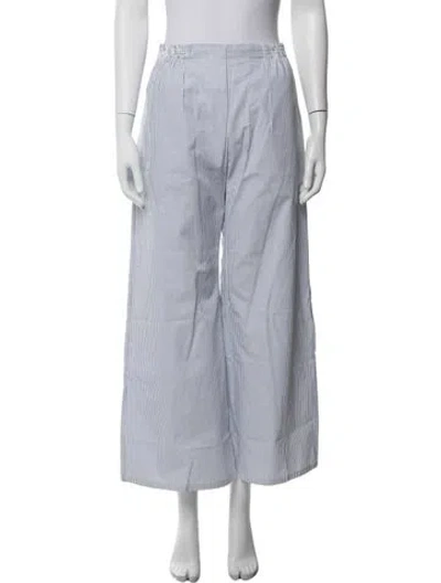 Pre-owned Leset Striped Wide Leg Pants In Blue/white