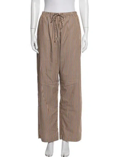 Pre-owned Leset Striped Wide Leg Pants In Neutrals