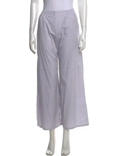Pre-owned Leset Striped Wide Leg Pants In Purple
