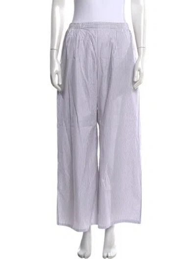 Pre-owned Leset Striped Wide Leg Pants In Purple