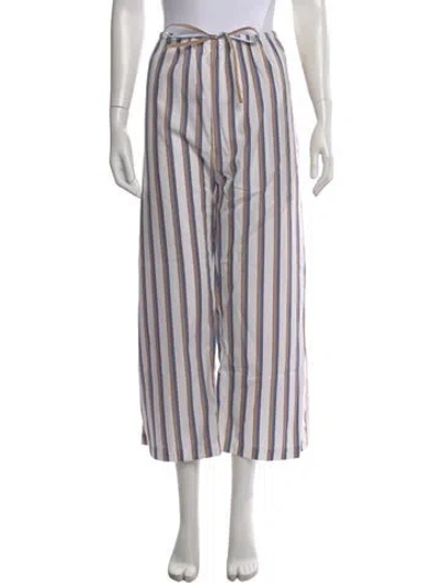 Pre-owned Leset Striped Wide Leg Pants W/ Tags In Multi