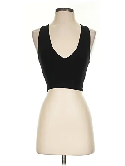 Pre-owned Leset Tank Top Black Plunge Neckline Tops
