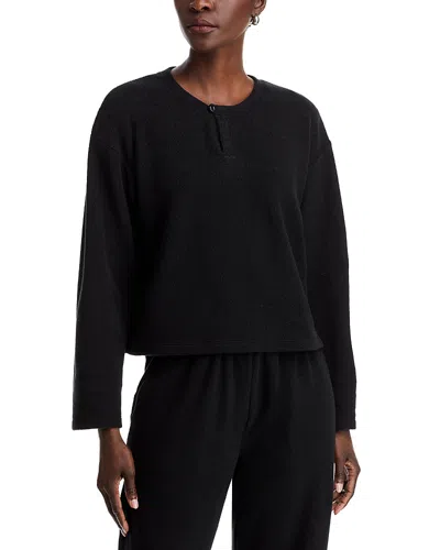 Leset Teddy Henley Sweatshirt In Black