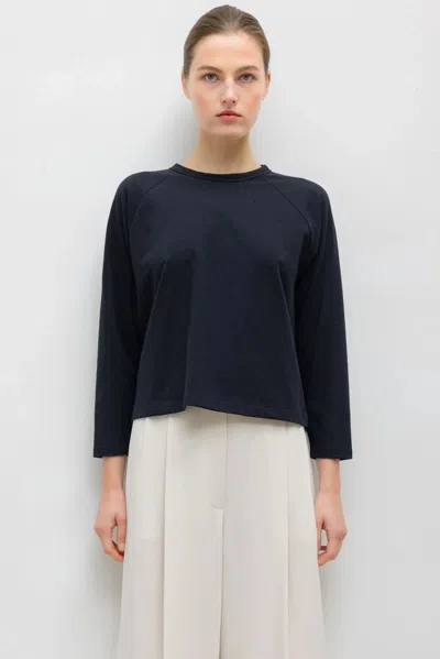Leset The Margo Long Sleeve Baseball Tee In Black
