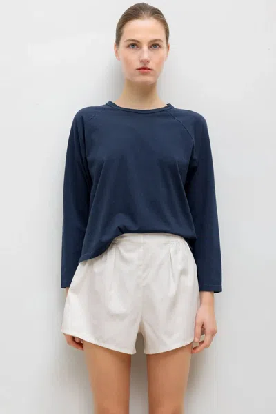 Leset The Margo Long Sleeve Baseball Tee In Midnight