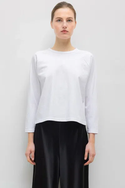 Leset The Margo Long Sleeve Baseball Tee In White