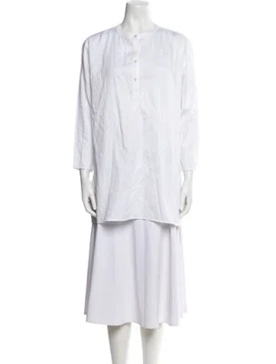 Pre-owned Leset Three-quarter Sleeve Tunic In White