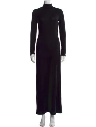 Pre-owned Leset Turtleneck Long Dress In Black