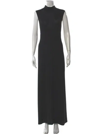 Pre-owned Leset Turtleneck Long Dress In Gray