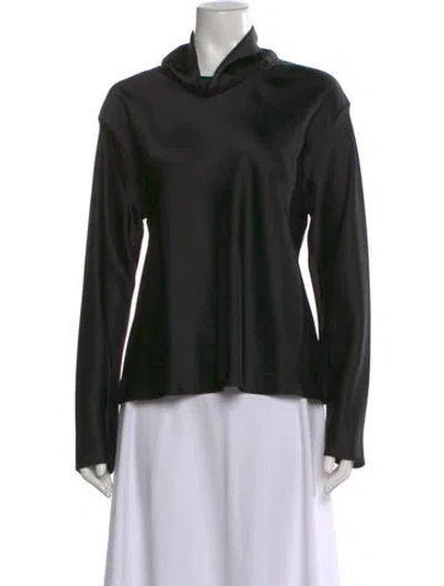 Pre-owned Leset Turtleneck Long Sleeve Top In Black