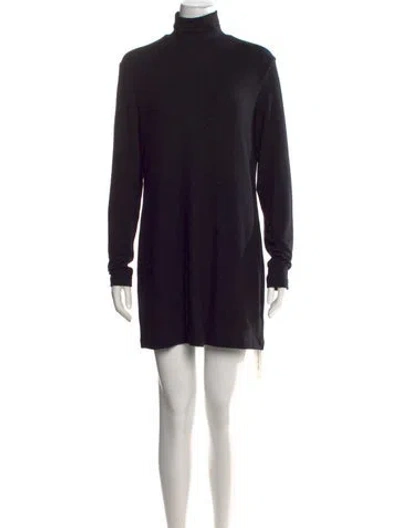 Pre-owned Leset Turtleneck Mini Dress In Black