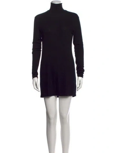 Pre-owned Leset Turtleneck Mini Dress In Black