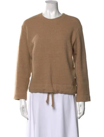 Pre-owned Leset Virgin Wool Crew Neck Sweater In Brown