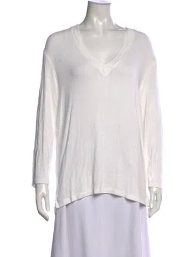 Pre-owned Leset V-neck Long Sleeve Top In Neutral