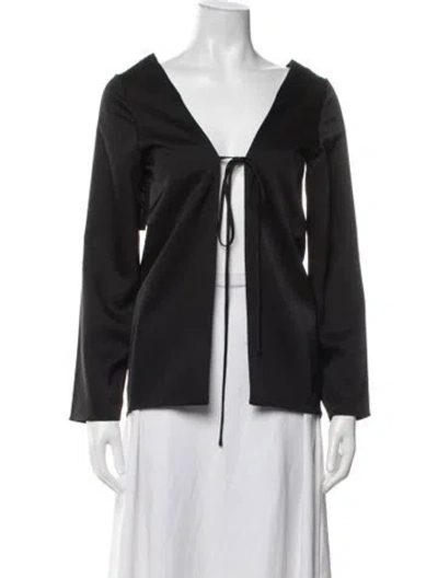 Pre-owned Leset V-neck Long Sleeve Top W/ Tags In Black/white