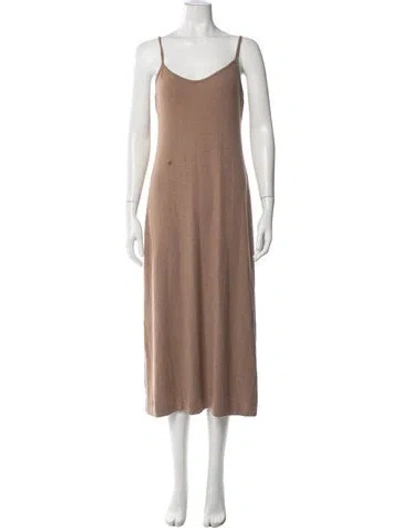 Pre-owned Leset V-neck Midi Length Dress In Blue
